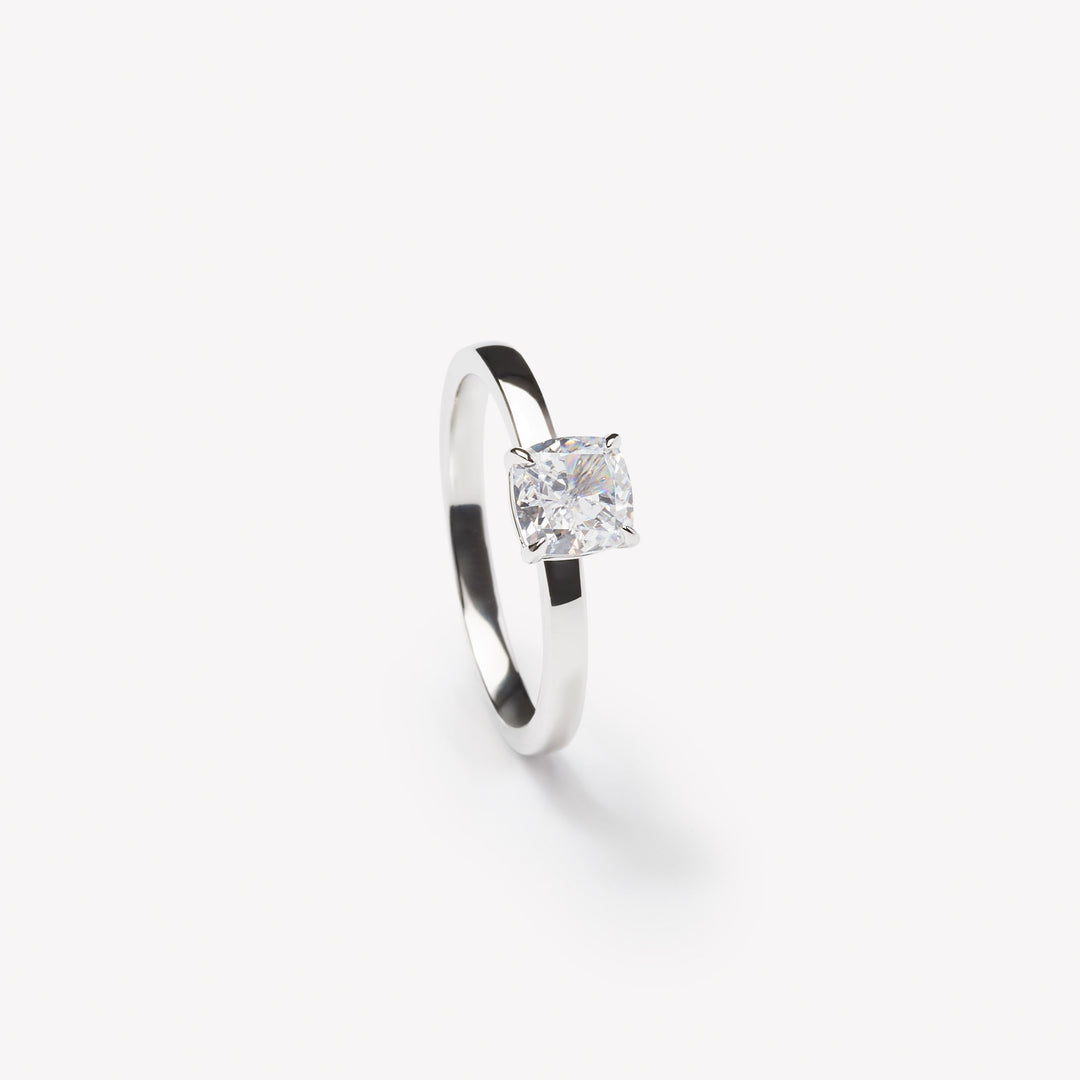 Cushion cut engagement ring by IRALIS – Zurich-designed fine jewelry with DEF color and VS1–VS2 clarity.