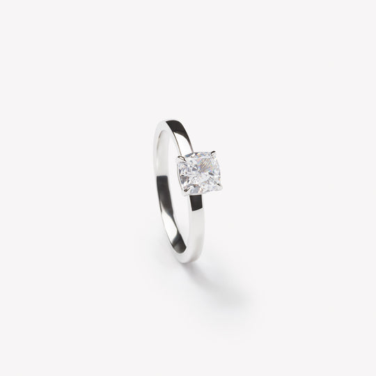 Cushion cut engagement ring by IRALIS – Zurich-designed fine jewelry with DEF color and VS1–VS2 clarity.