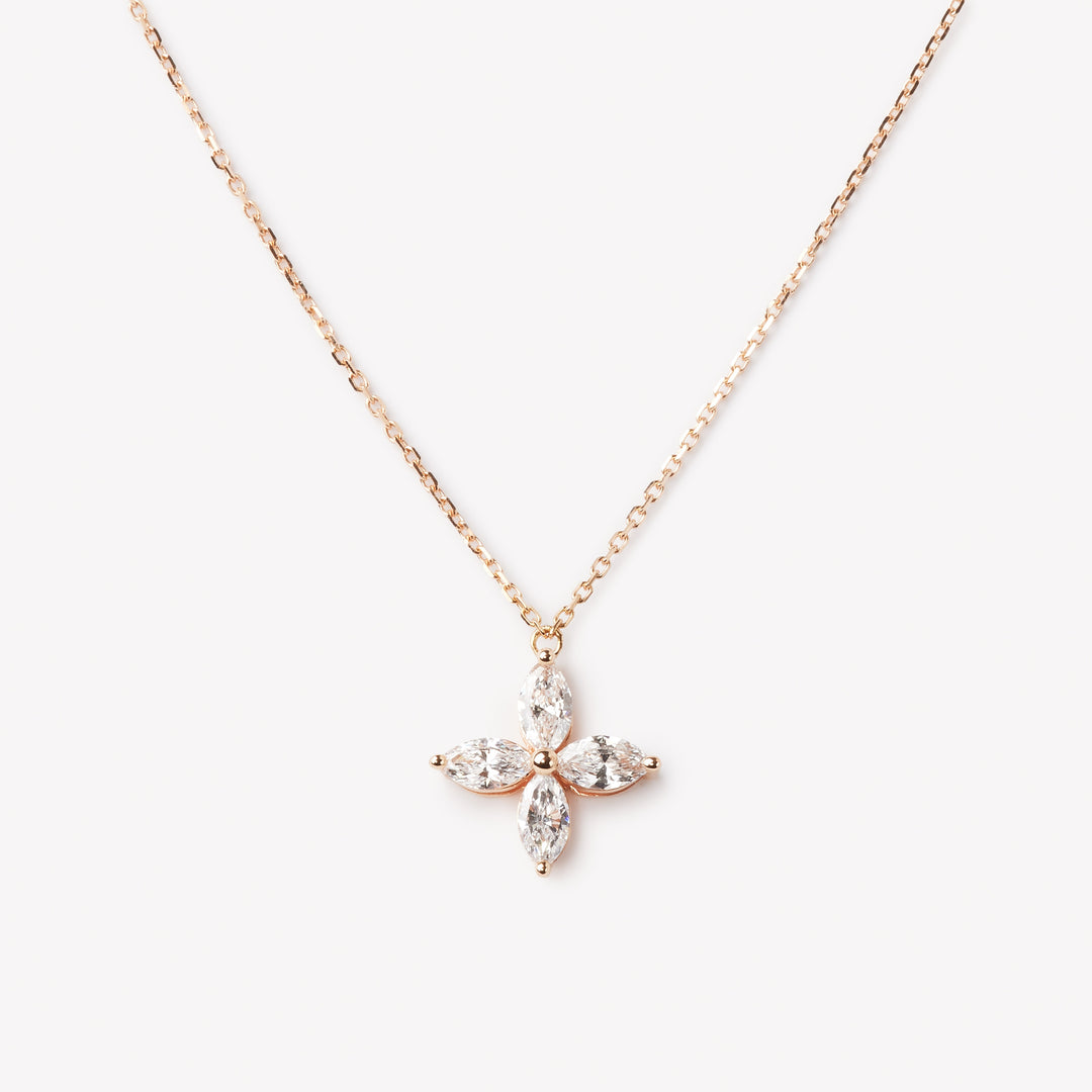 Marquise cut necklace by IRALIS featuring lab-grown DEF color diamonds, Zurich designed