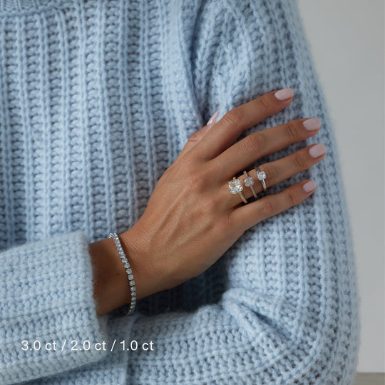 Cushion cut engagement ring by IRALIS featuring lab-grown diamonds with DEF color and VS1–VS2 clarity, Zurich designed