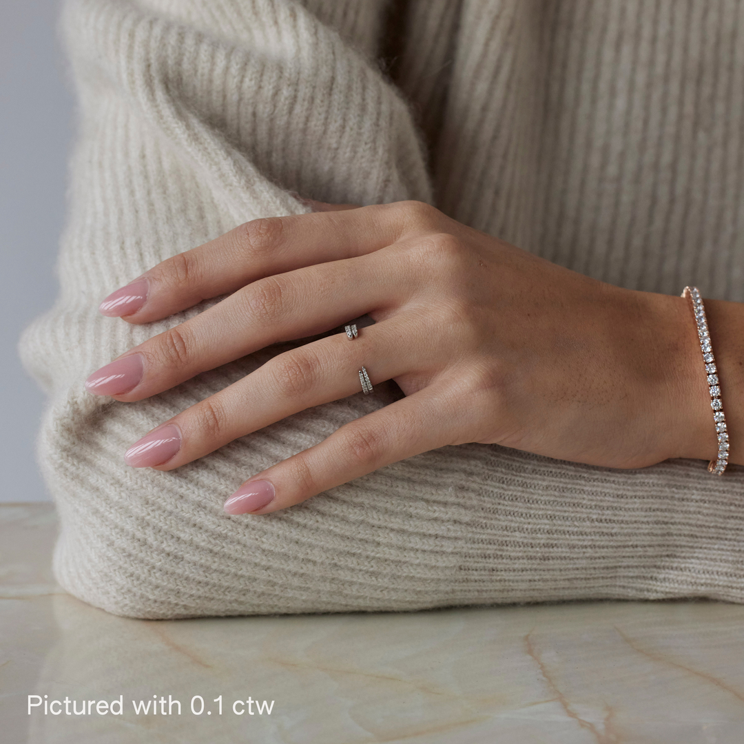 Round brilliant cut diamond ring by IRALIS featuring lab-grown diamonds in DEF color and VS1–VS2 clarity, Zurich designed