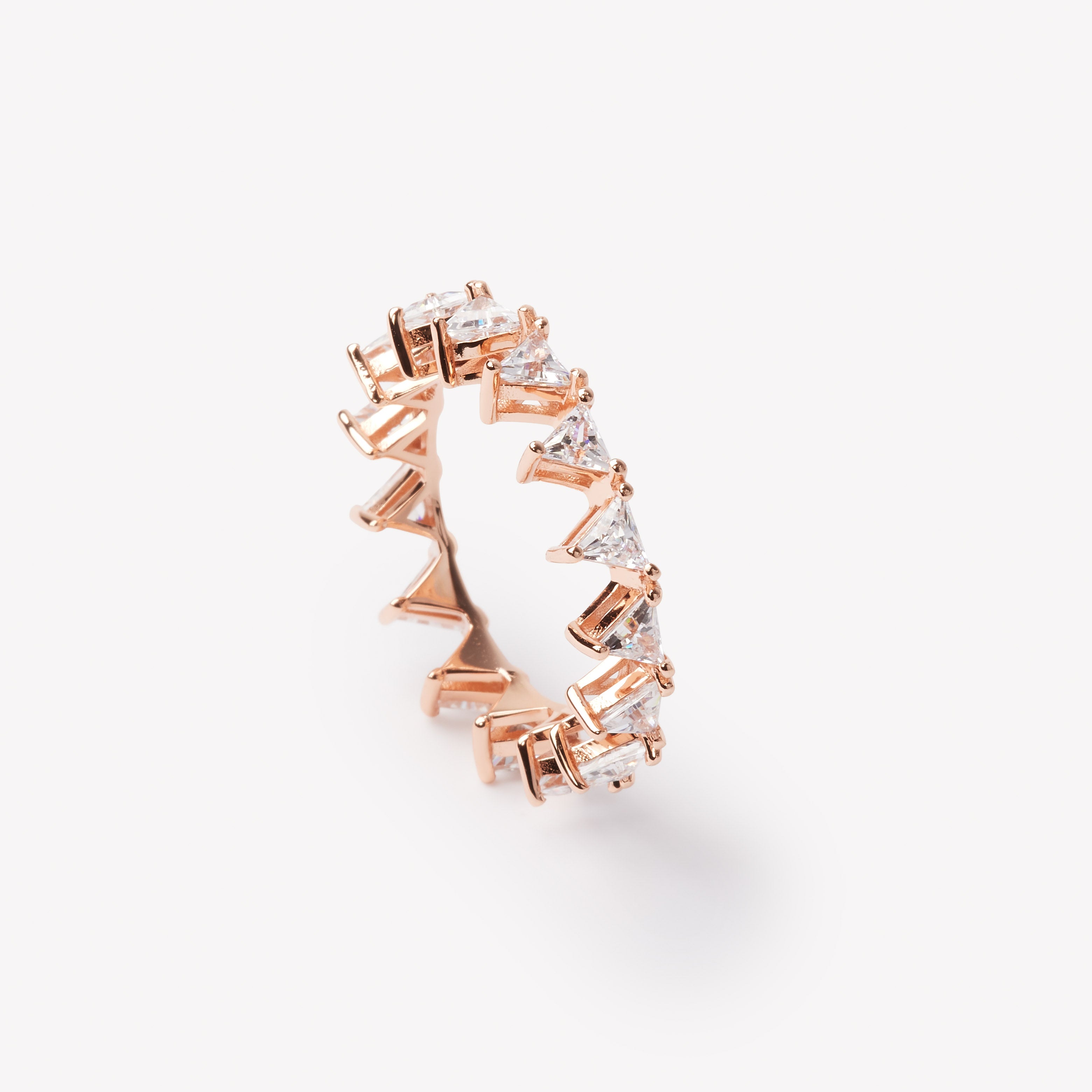 Triangle brilliant cut diamond ring by IRALIS featuring lab-grown diamonds in DEF color and VS1–VS2 clarity, Zurich designed