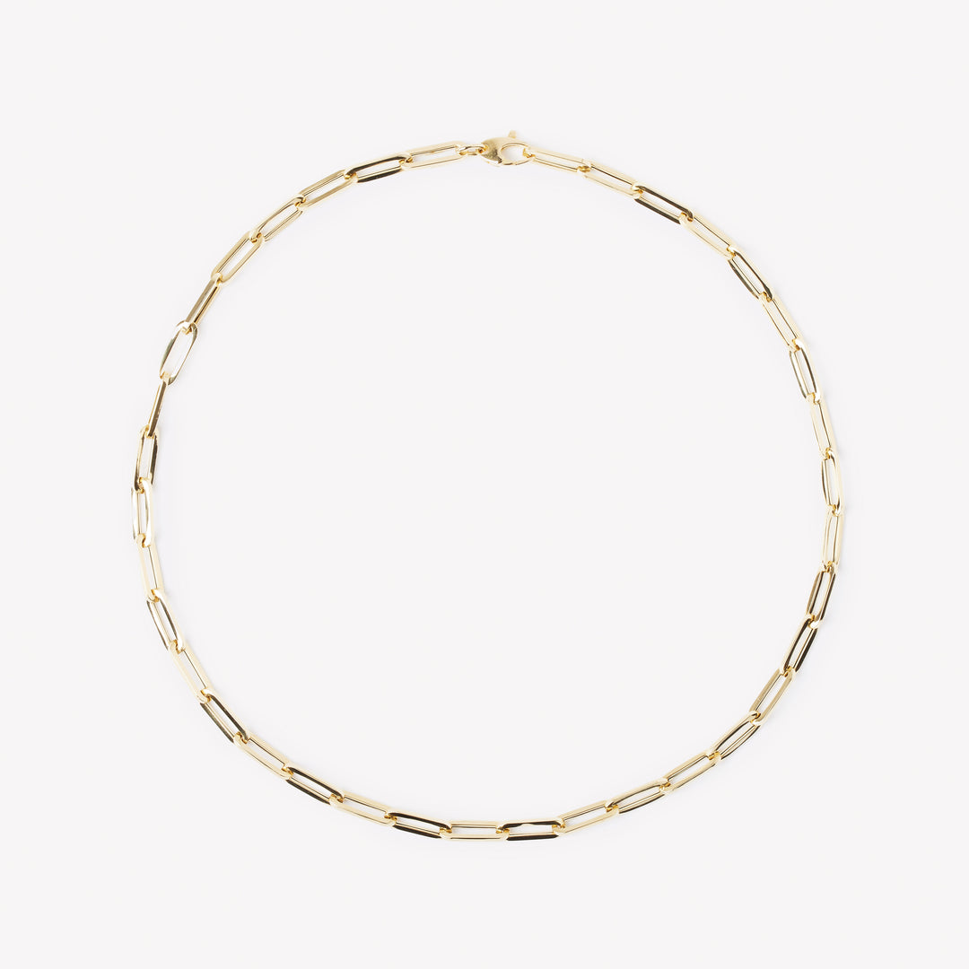Chain link necklace by IRALIS crafted in polished metal with bold Parisian style, designed in Zurich and made to order