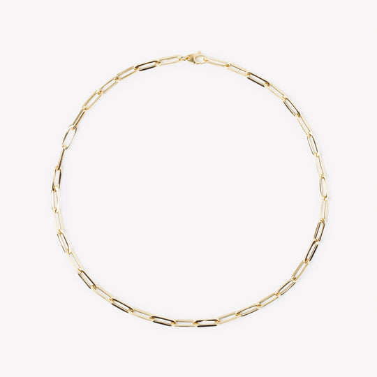 Chain link necklace by IRALIS crafted in polished metal with bold Parisian style, designed in Zurich and made to order