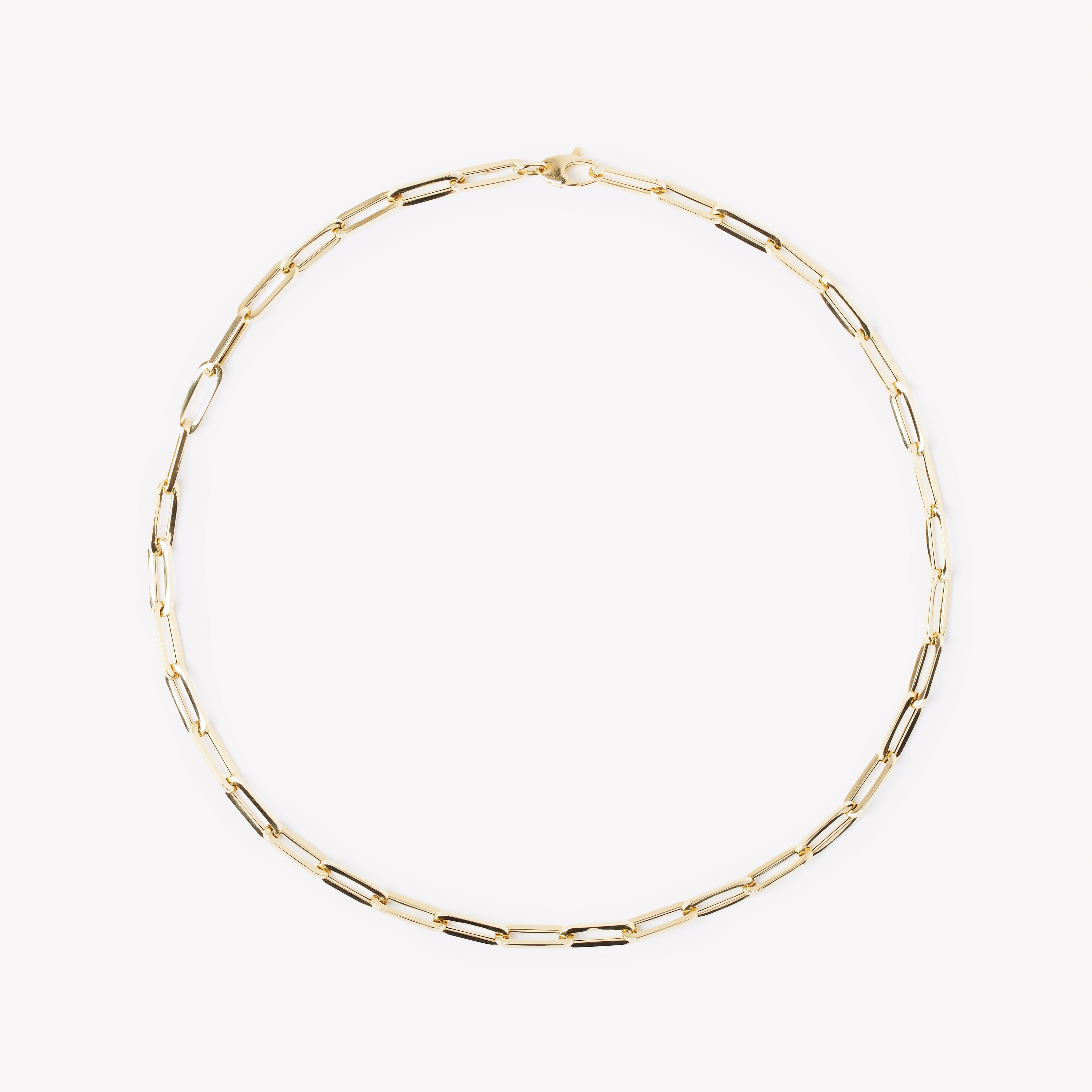 Chain link necklace by IRALIS crafted in polished metal with bold Parisian style, designed in Zurich and made to order