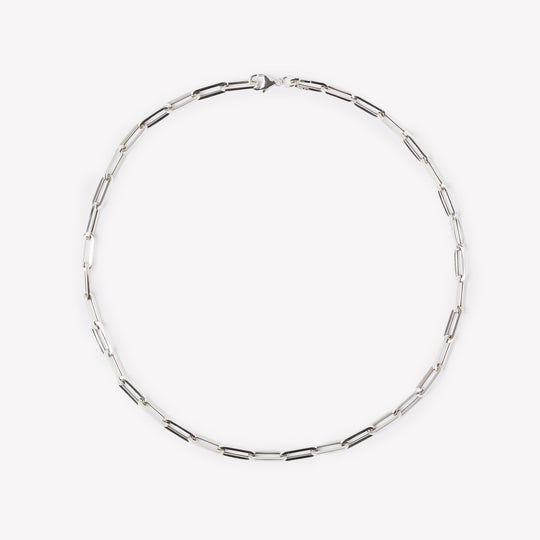 Chain link necklace by IRALIS crafted in polished metal with bold Parisian style, designed in Zurich and made to order