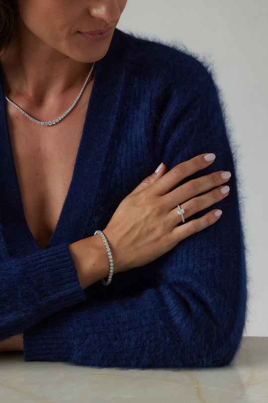 Elongated cushion cut engagement ring by IRALIS featuring lab-grown diamonds in DEF color and VS1–VS2 clarity, Zurich designed