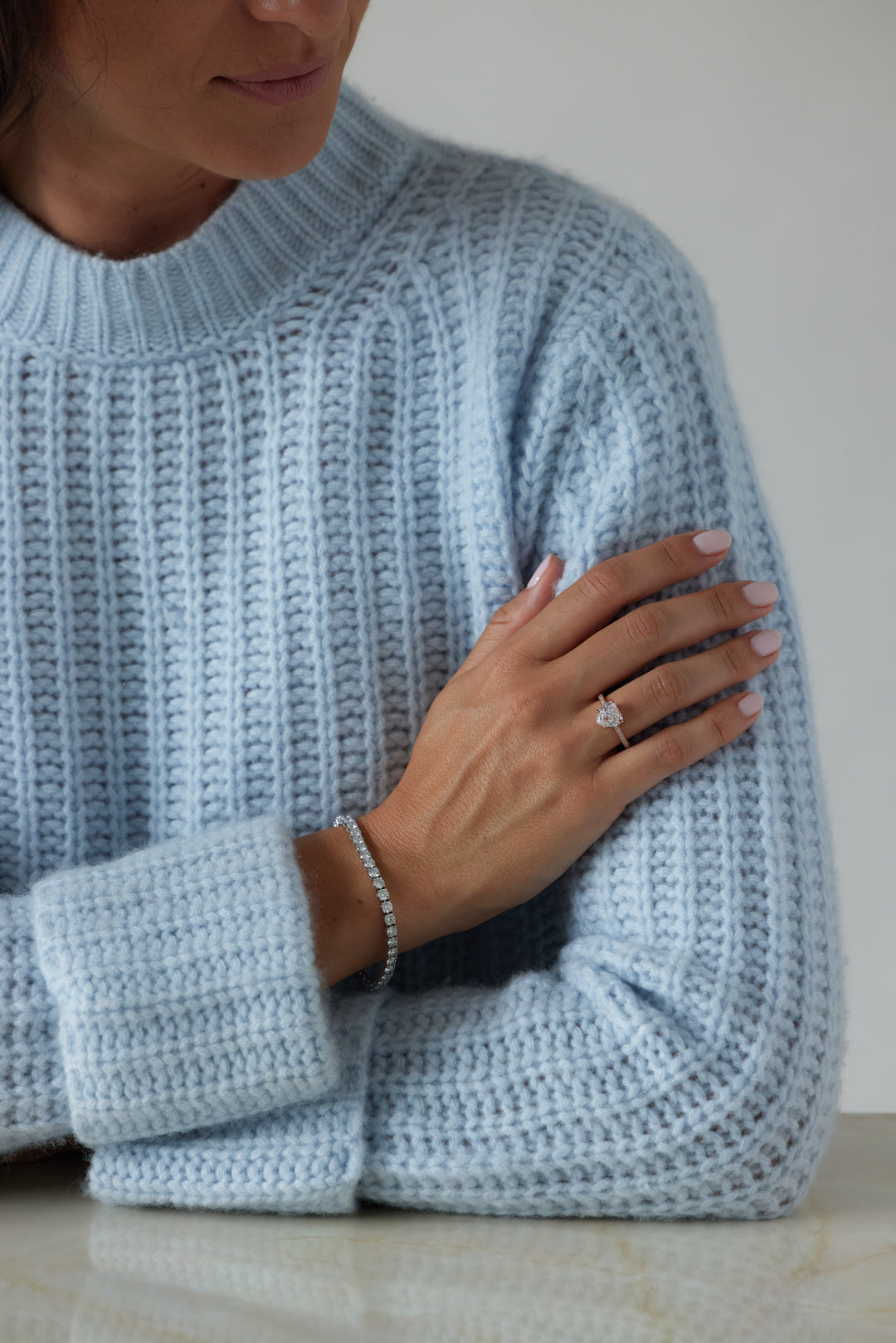 Heart cut engagement ring by IRALIS with pave setting, lab-grown diamonds in DEF color and VS1–VS2 clarity, Zurich designed