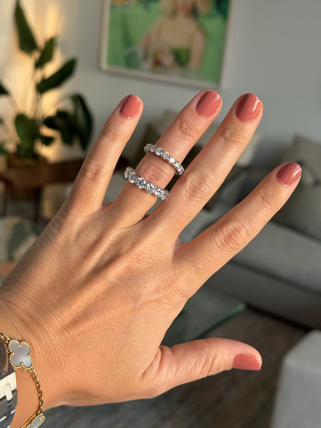 3ctw vs 7ctw paros eternity ring