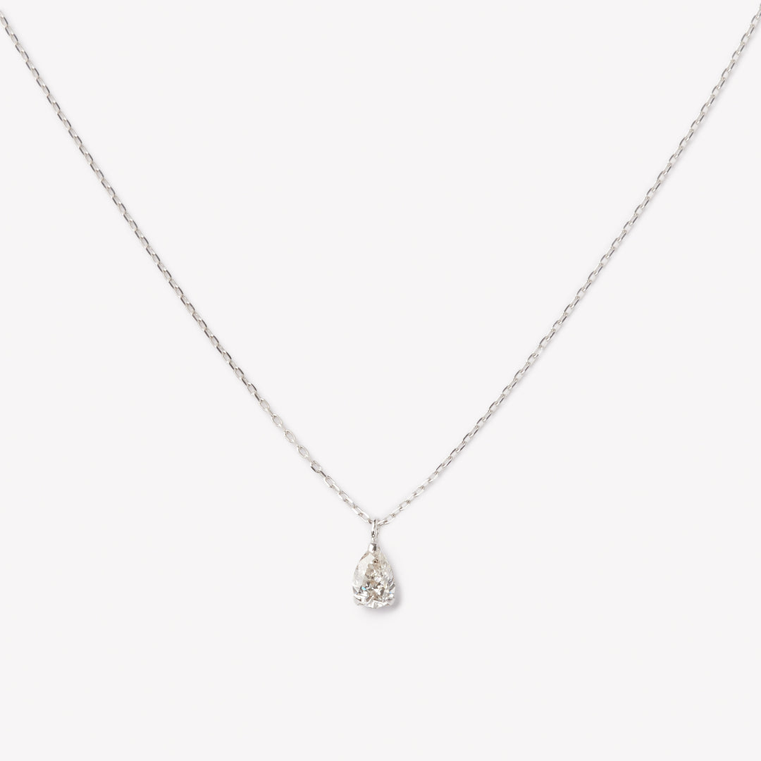 Pear cut necklace by IRALIS featuring lab-grown DEF color diamonds in 18k gold, Zurich designed
