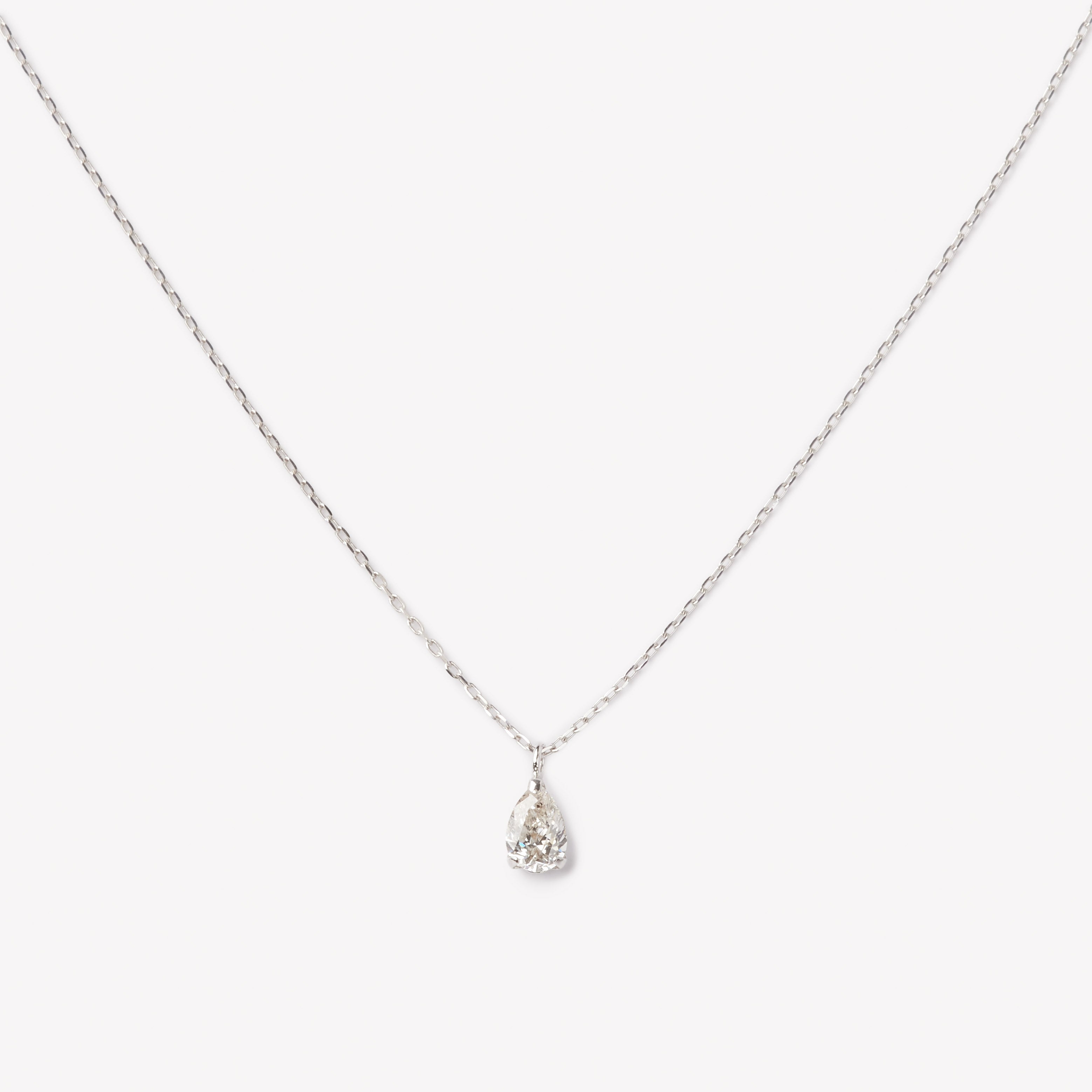 Pear cut necklace by IRALIS featuring lab-grown DEF color diamonds in 18k gold, Zurich designed