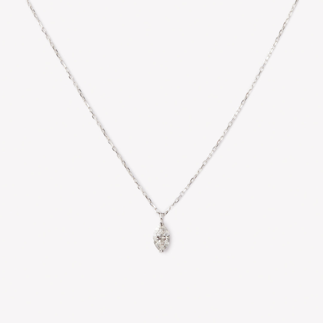 Marquise cut 18k gold necklace by IRALIS featuring lab-grown DEF color diamonds, Zurich designed.