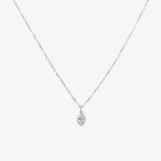 Marquise cut 18k gold necklace by IRALIS featuring lab-grown DEF color diamonds, Zurich designed.