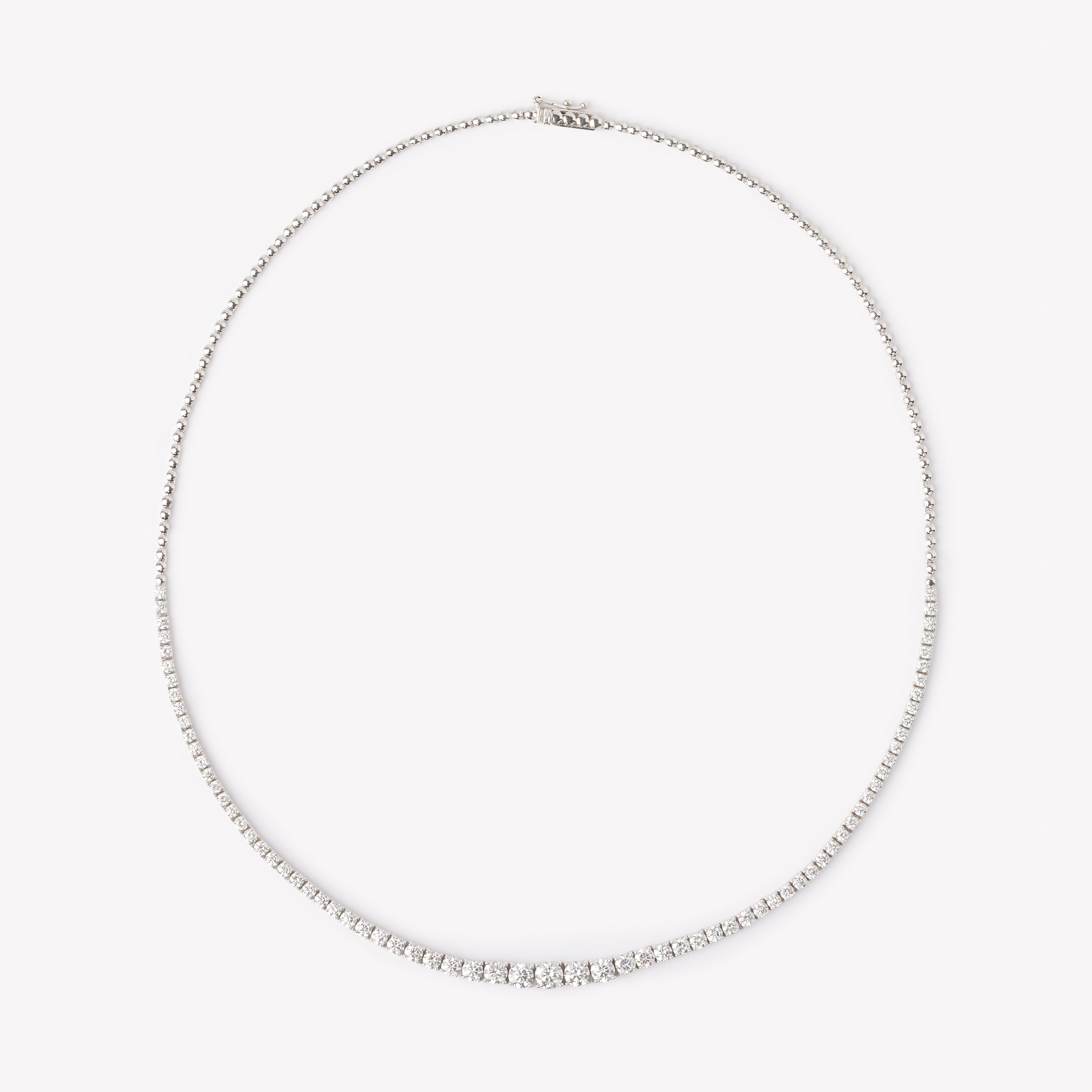 Round brilliant cut necklace by IRALIS featuring lab-grown DEF color diamonds, Zurich designed