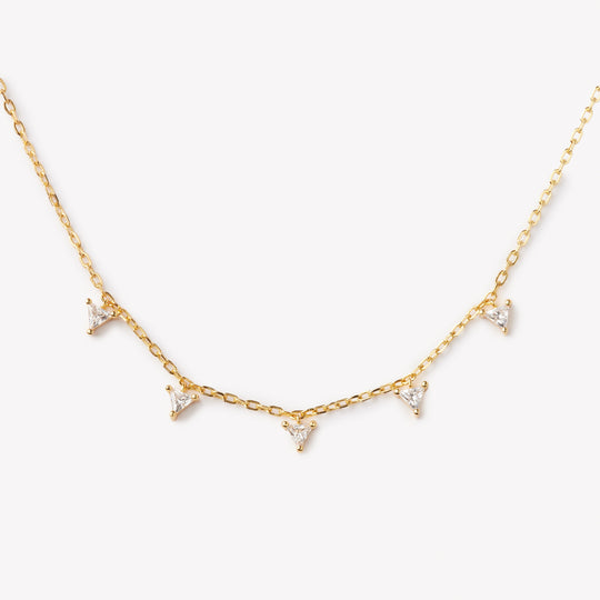 Round brilliant cut necklace by IRALIS featuring lab-grown DEF color diamonds in 18k gold, Zurich designed 